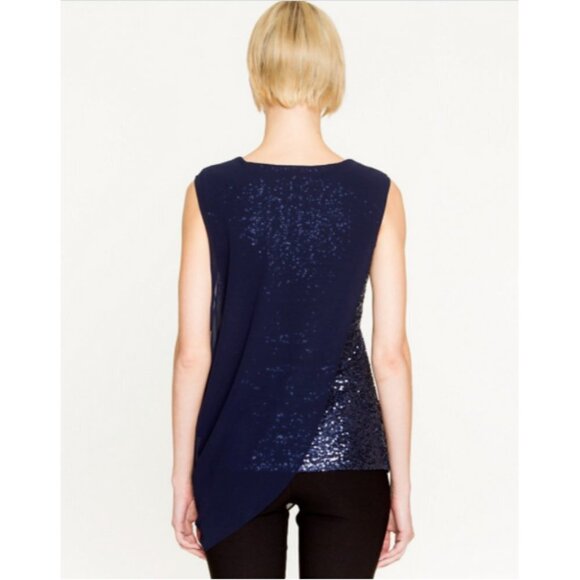 Le Chateau Sequin & Knit Layered Top Navy XXL - Picture 2 of 4